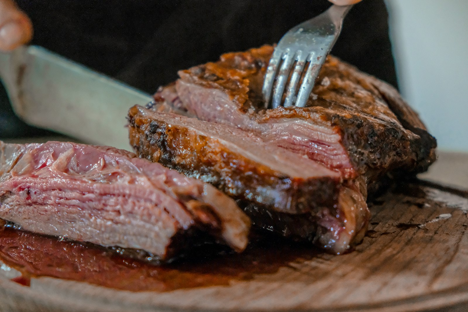 Carved roast beef