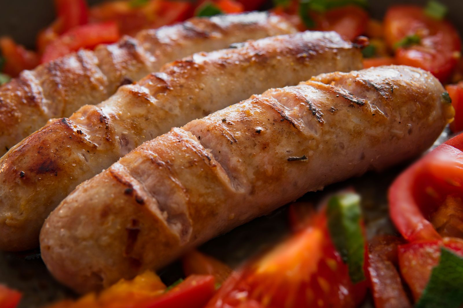Grilled honey-garlic sausages